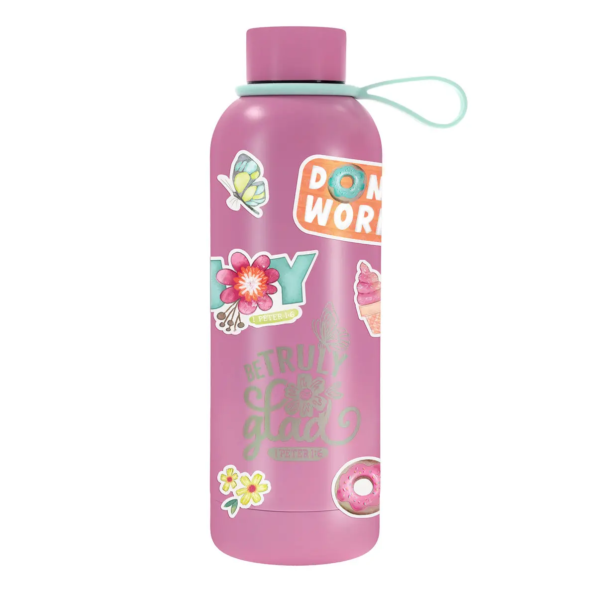Be Truly Glad Stainless Steel Water Bottle With Decorative Sticker Sheet 2