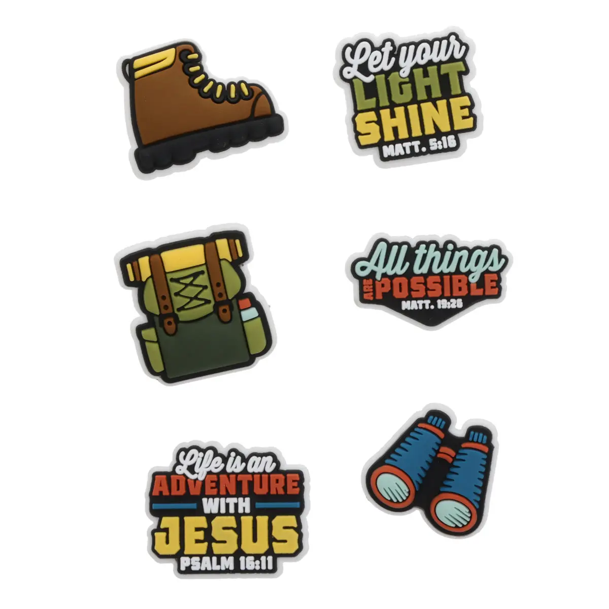 Adventure With Jesus Six-Piece Shoe Charm Set 1