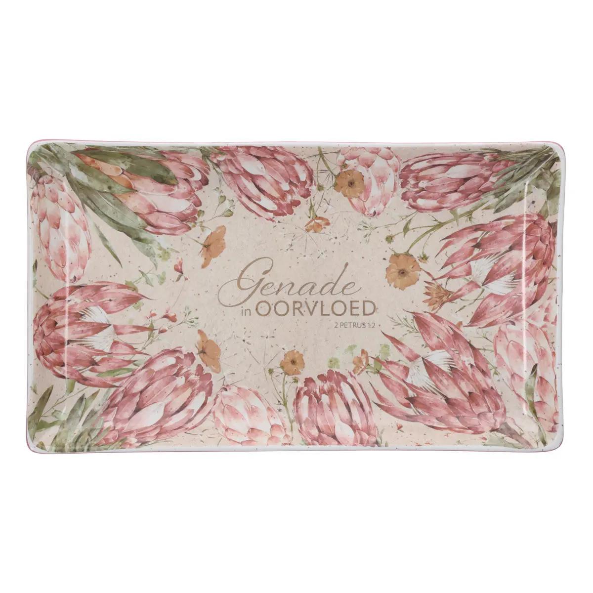 Genade In Oorvloed Fynbos Afrikaans Ceramic Cookie Plate 1