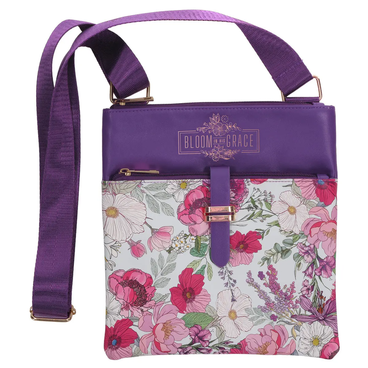Bloom In His Grace Faux Leather Sling Bag 1