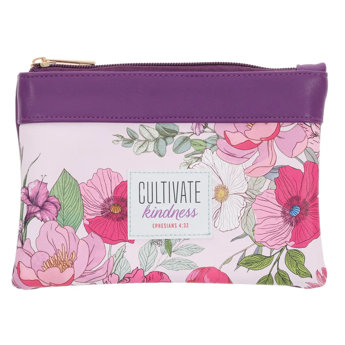 Cultivate Kindness Faux Leather Zipper Pouch 1