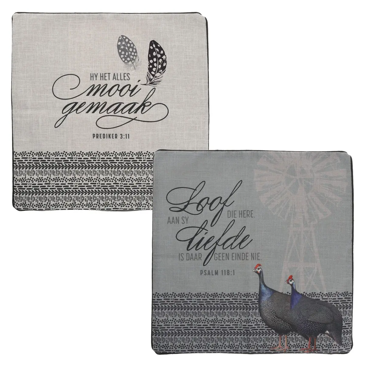 Loof Die Here Afrikaans Two-Piece Square Pillow Case Set 1