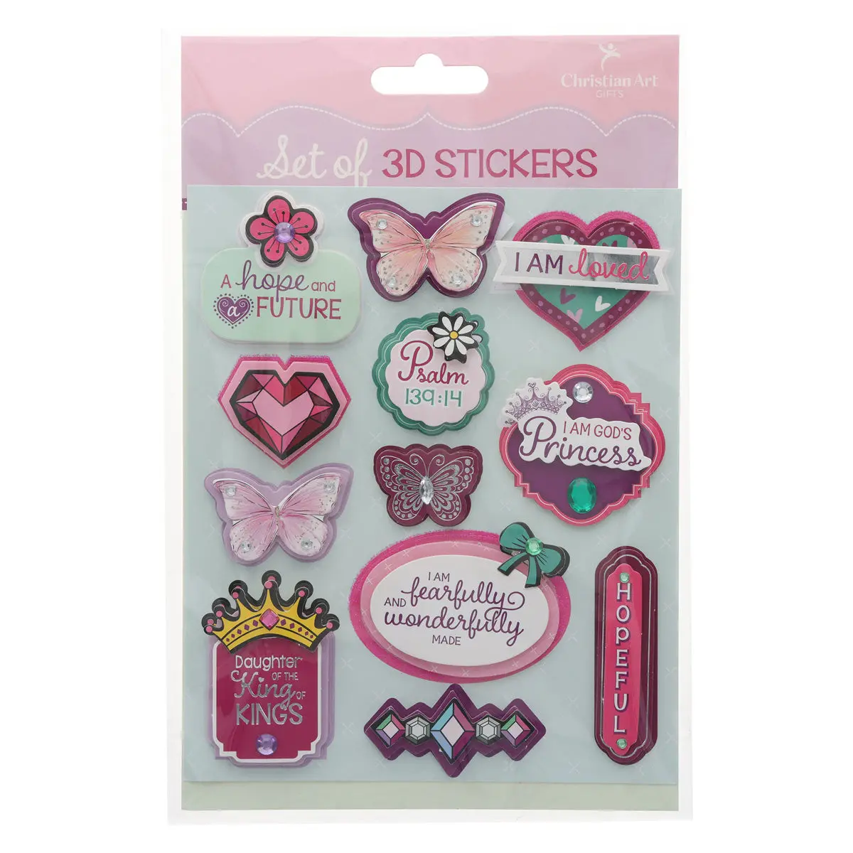 Twelve-Piece 3D Sticker Set 1