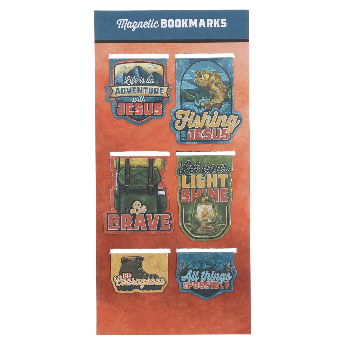 Life Is An Adventure With Jesus Six-Piece Magnetic Bookmark Set 1