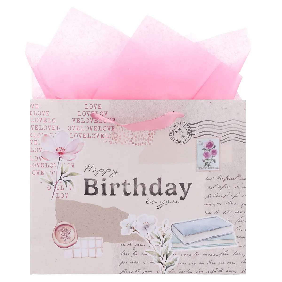 Happy Birthday To You Large Landscape Gift Bag With Card 2