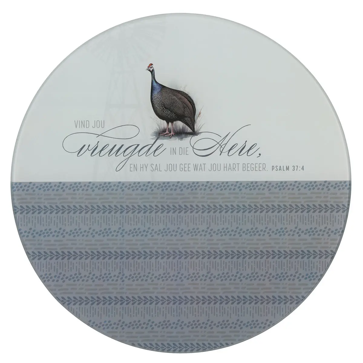 Vind Jou Vreugde In Die Here Afrikaans Medium Glass Cutting Board 1
