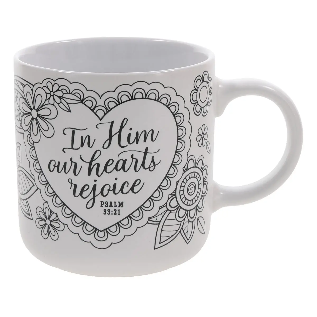 In Him Our Hearts Rejoice Ceramic Coloring Mug 1