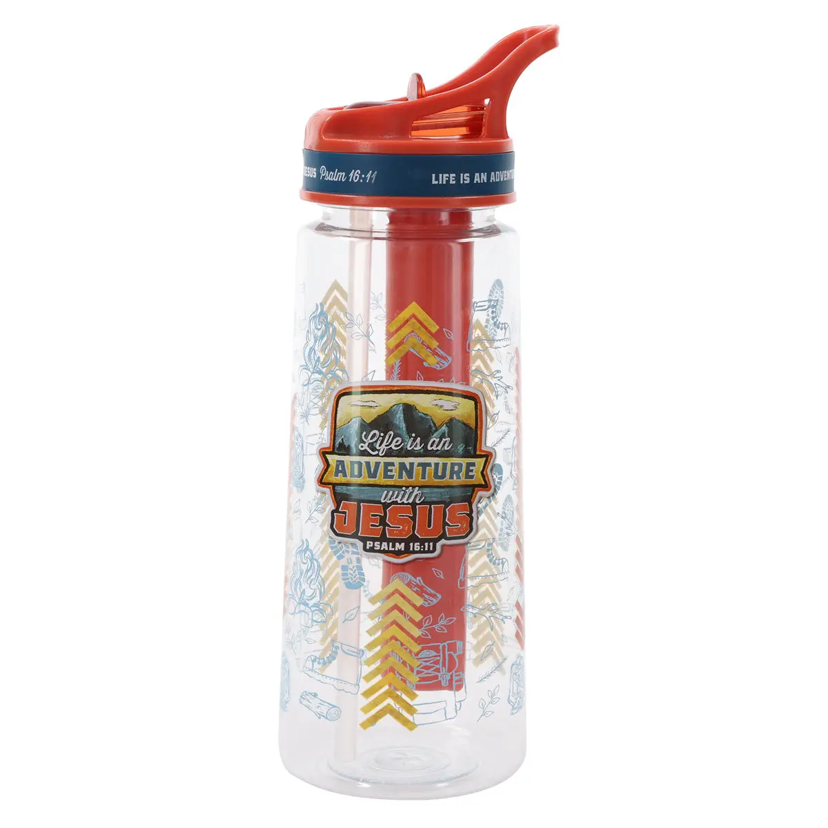 Life Is An Adventure With Jesus Plastic Water Bottle 1