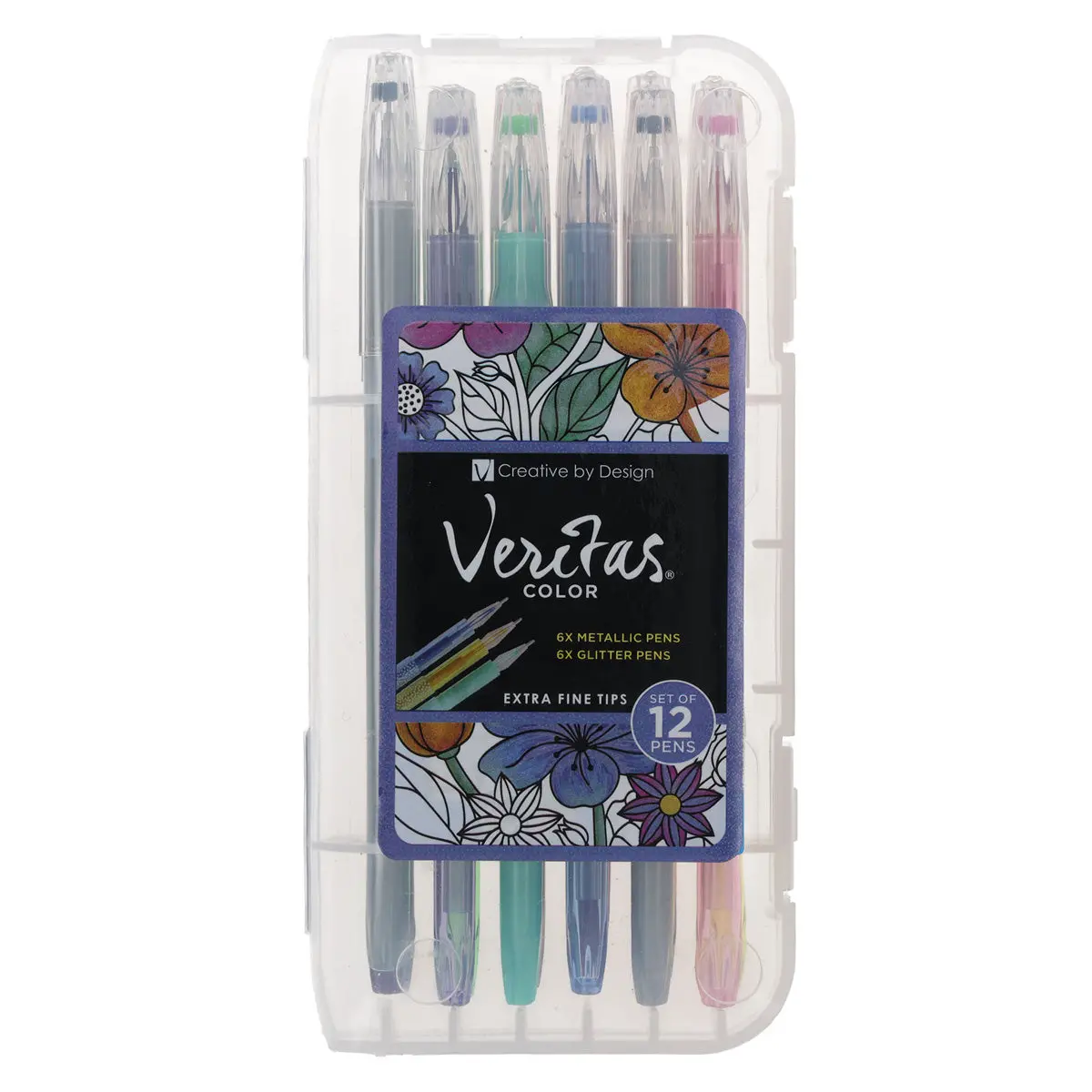 Veritas Twelve-Piece Metallic And Glitter Coloring Pen Set 1