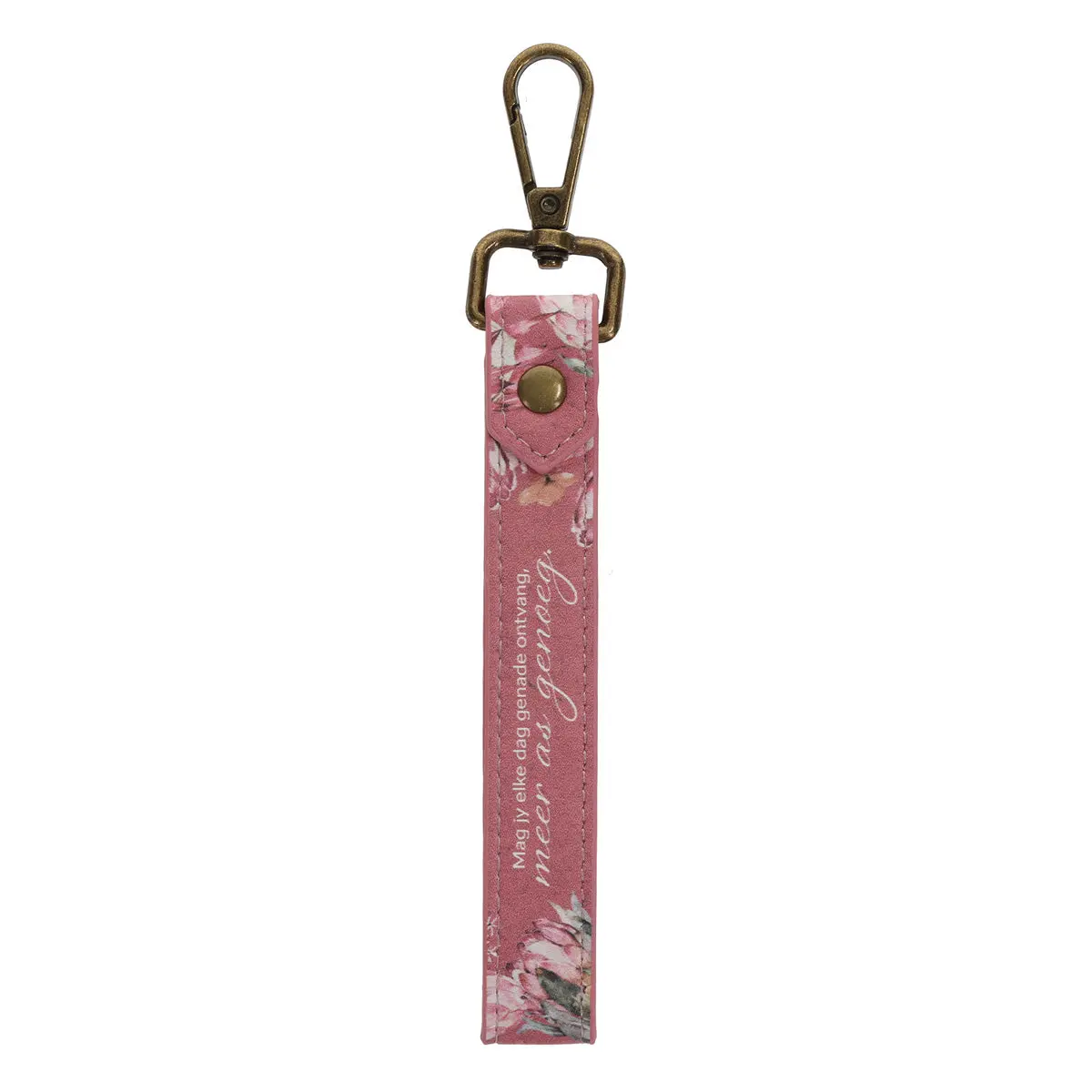 Mag Jy Elke Dag Genade Ontvang Afrikaans Faux Leather Wristlet Key Ring 1