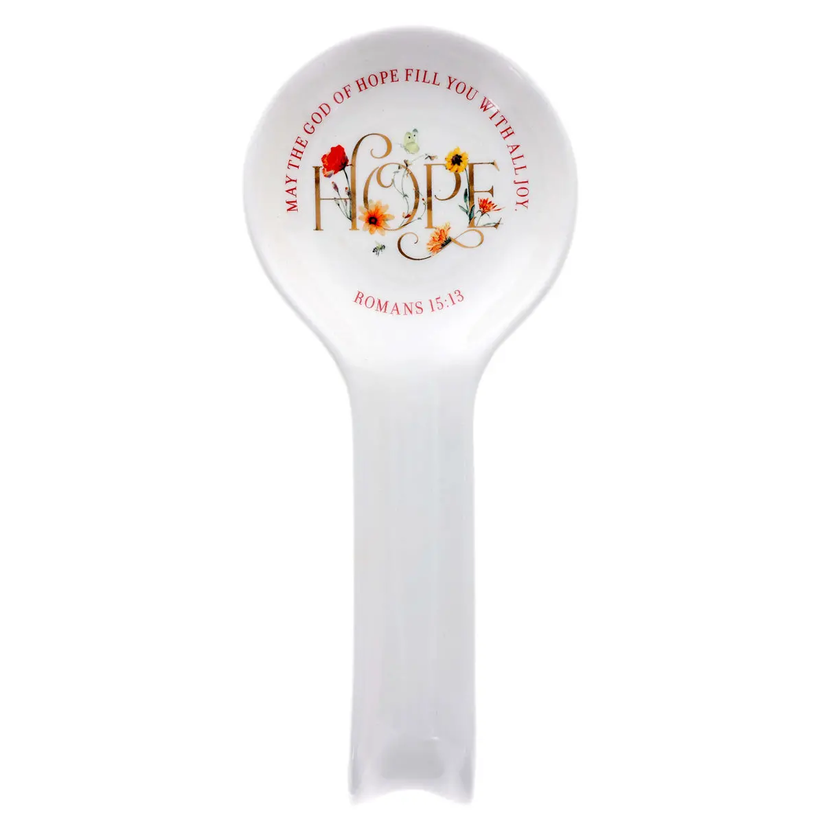 May The God Of Hope Fill You With All Joy Ceramic Spoon Rest 1