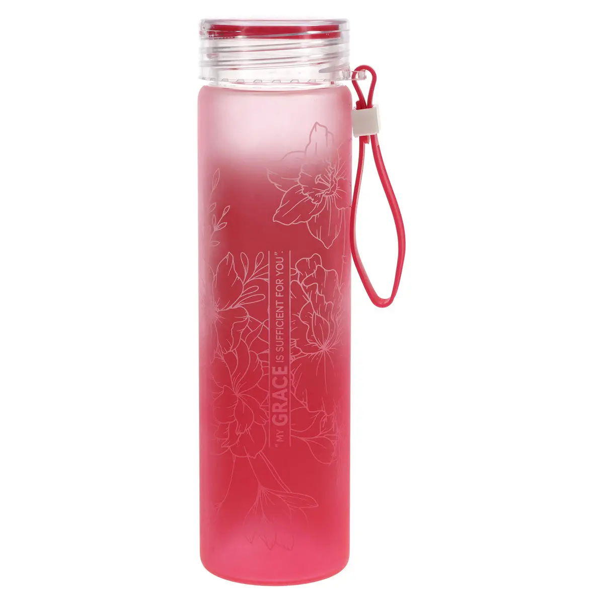 My Grace Is Sufficient For You Frosted Glass Water Bottle 1