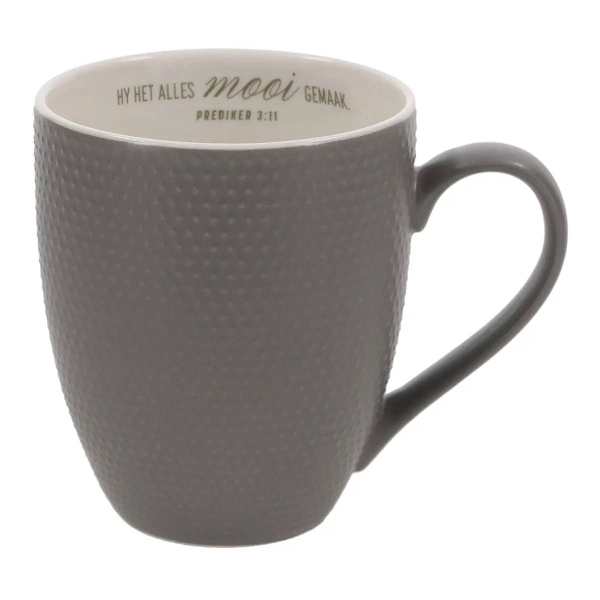 Hy Het Alles Mooi Gemaak Afrikaans Grey Ceramic Mug 1