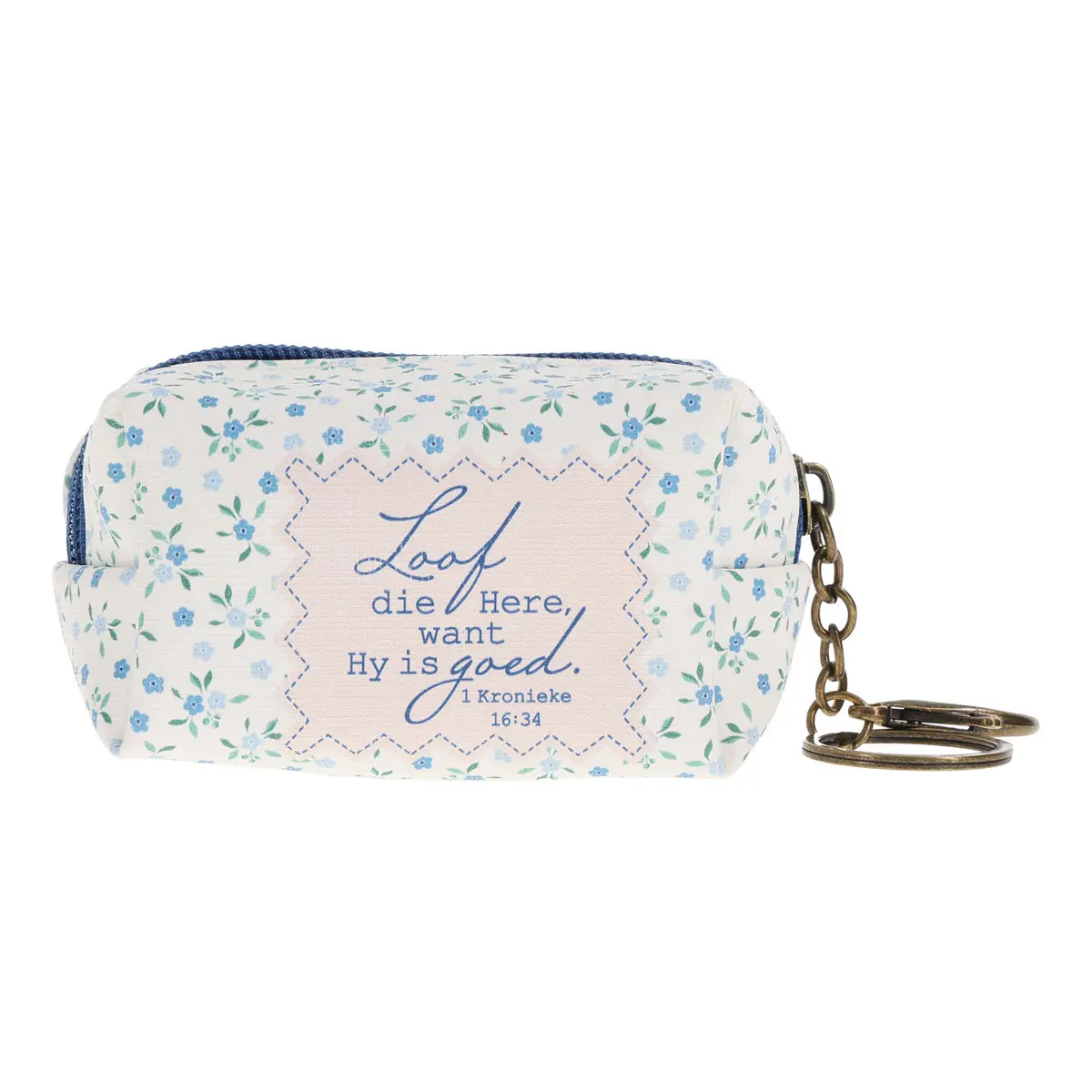 Loof Die Here Want Hy Is Goed Afrikaans Keychain With Faux Leather Pouch 1