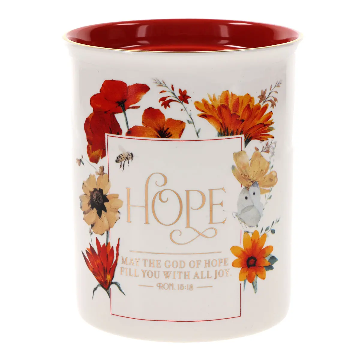 May The God Of Hope Fill You With All Joy Ceramic Utensil Holder 1