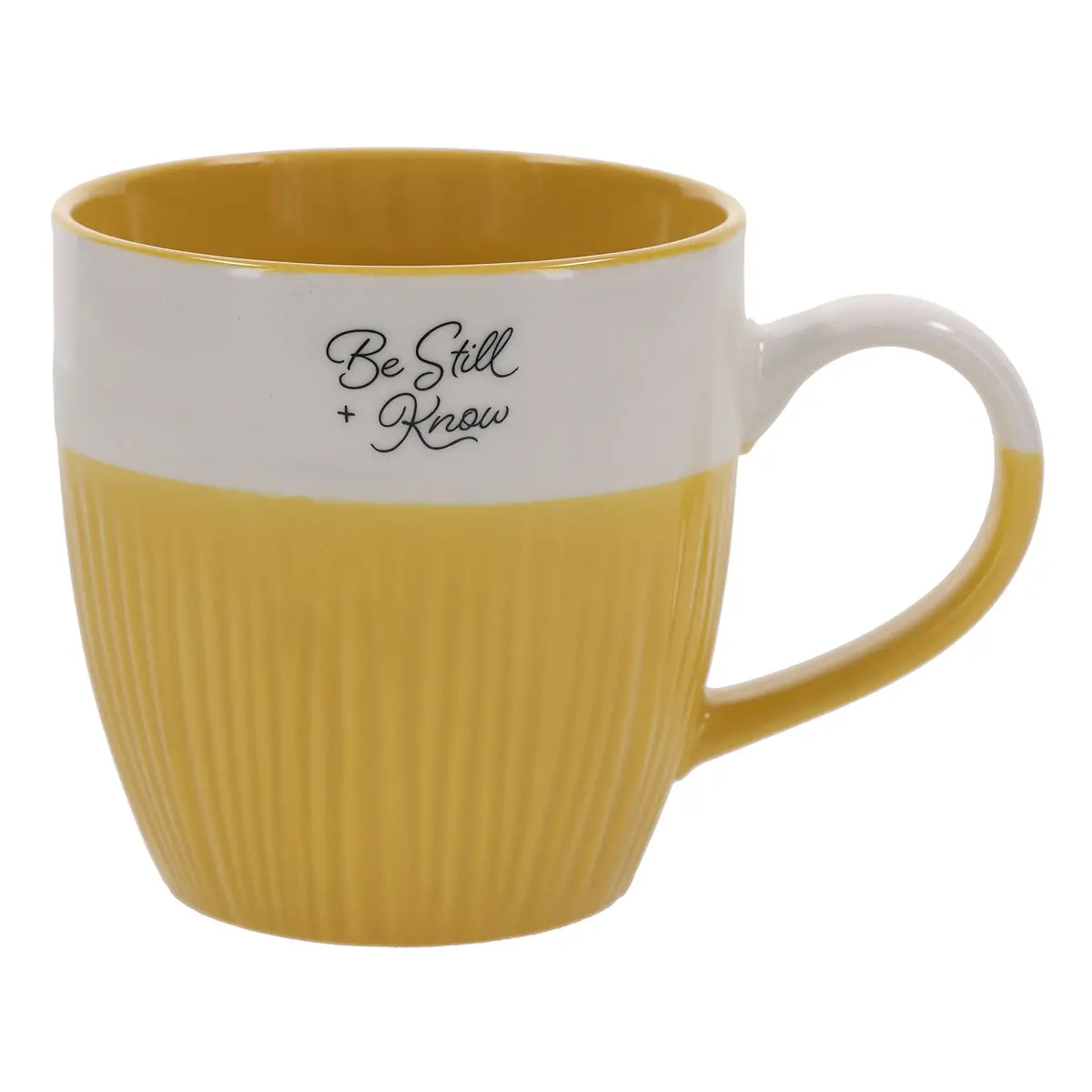 Be Still And Know Yellow Ceramic Mug 1