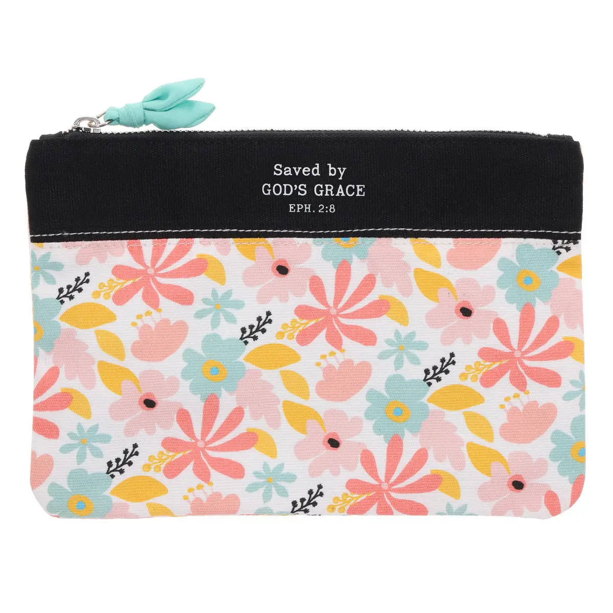 Saved By God's Grace Canvas Zipper Pouch 1