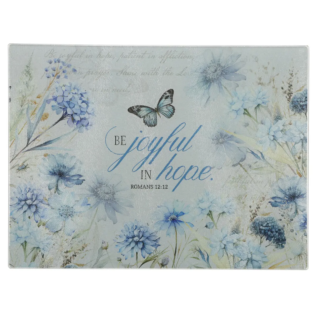 Be Joyful In Hope Glass Cutting Board 1