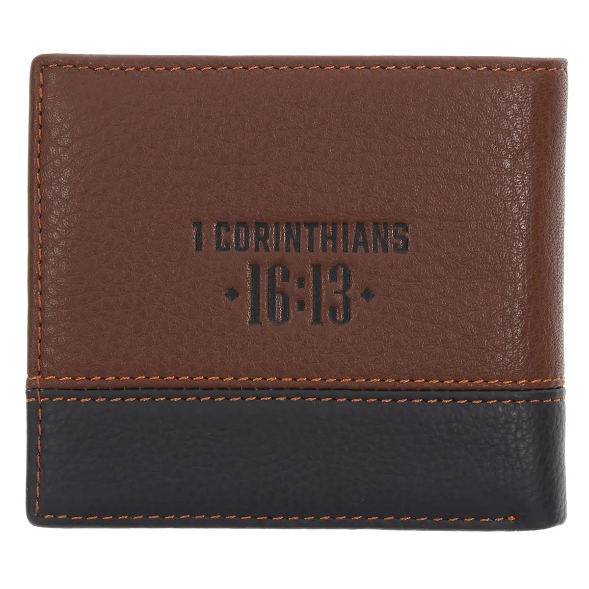 Stand Firm In The Faith Dark Brown Genuine Leather Wallet 2