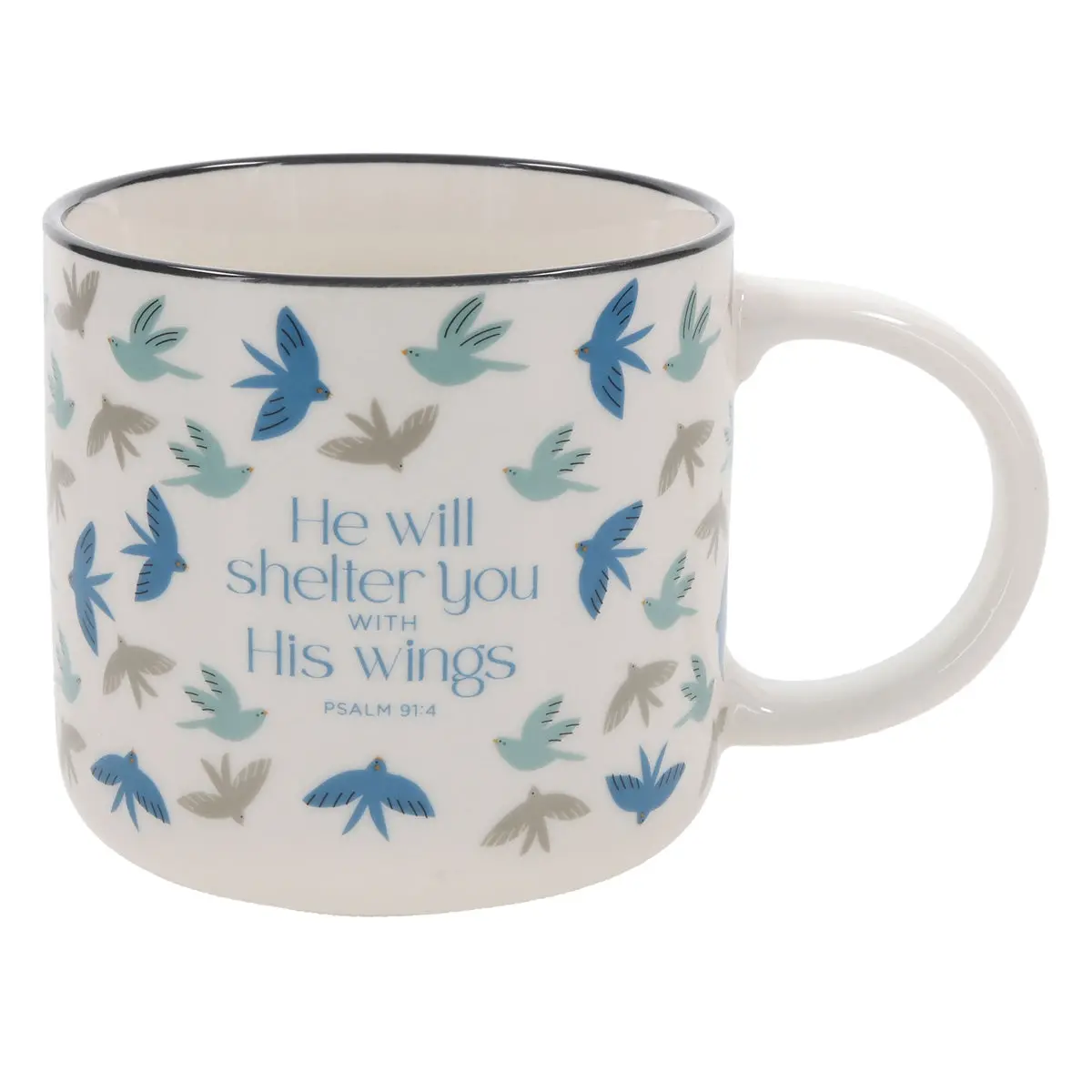 He Will Shelter You With His Wings Ceramic Mug 1