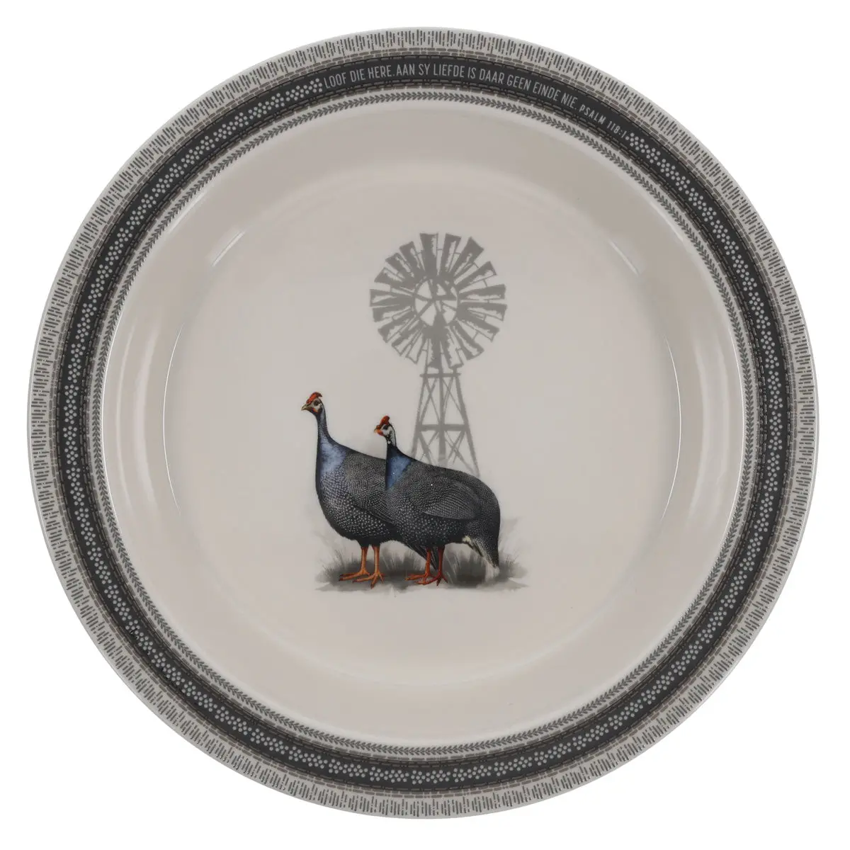 Loof Die Here, Aan Sy Liefde Is Daar Geen Einde Nie Afrikaans Ceramic Pie Plate 1