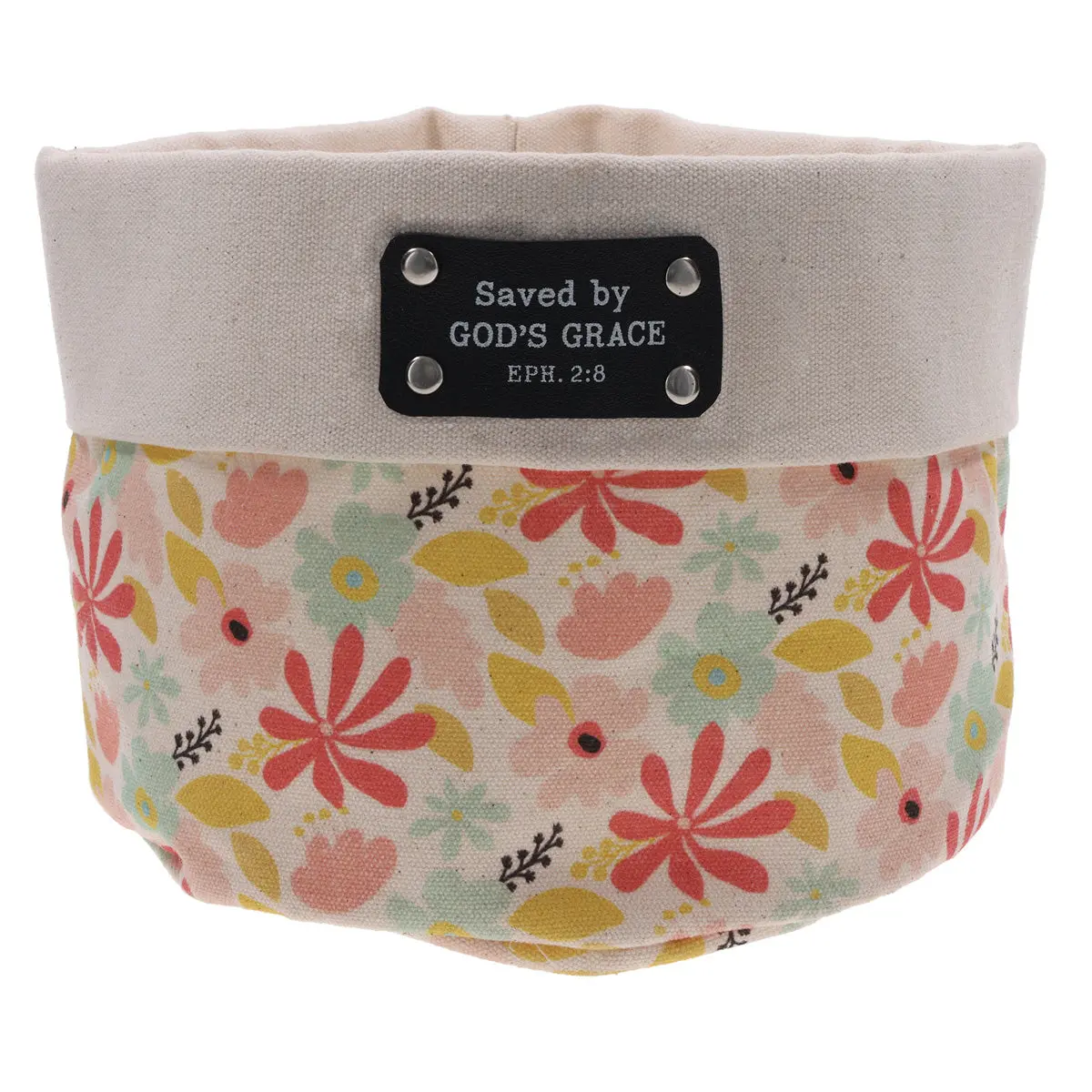 Saved By God's Grace Canvas Planter Cover 1