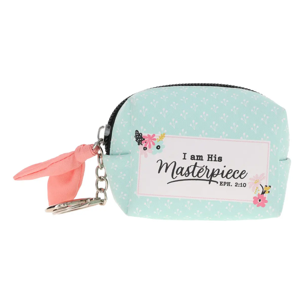 I Am His Masterpiece Faux Leather Pouch Keychain 1
