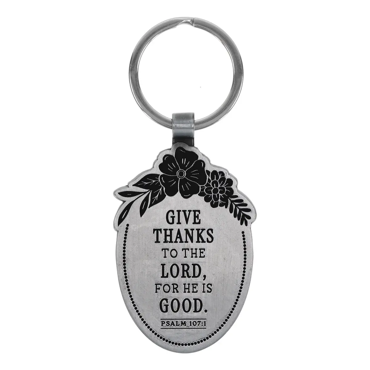 Give Thanks To The Lord For He Is Good Metal Keychain 2