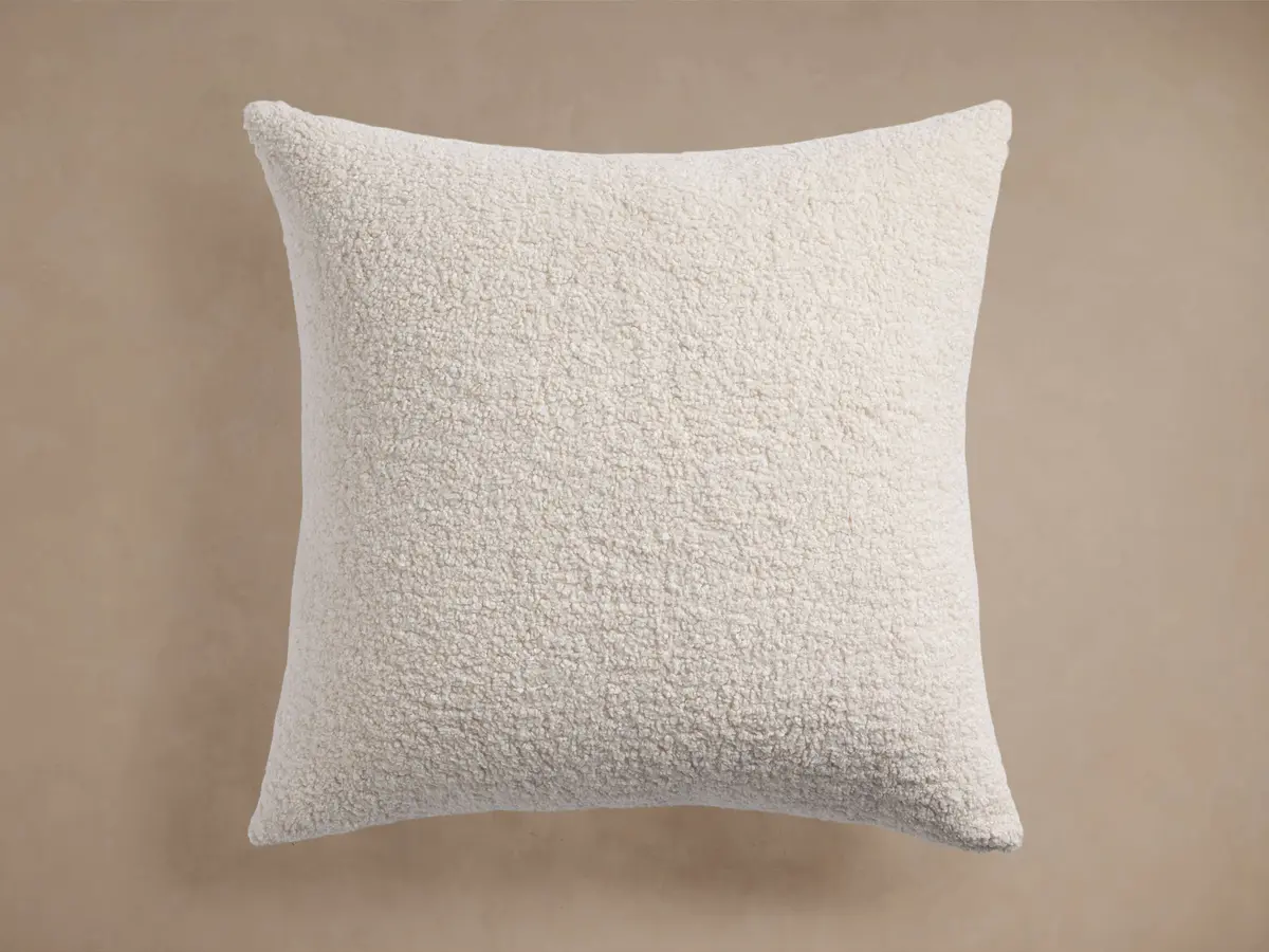 Faux Sherpa Floor Pillow Cover In Ivory 1