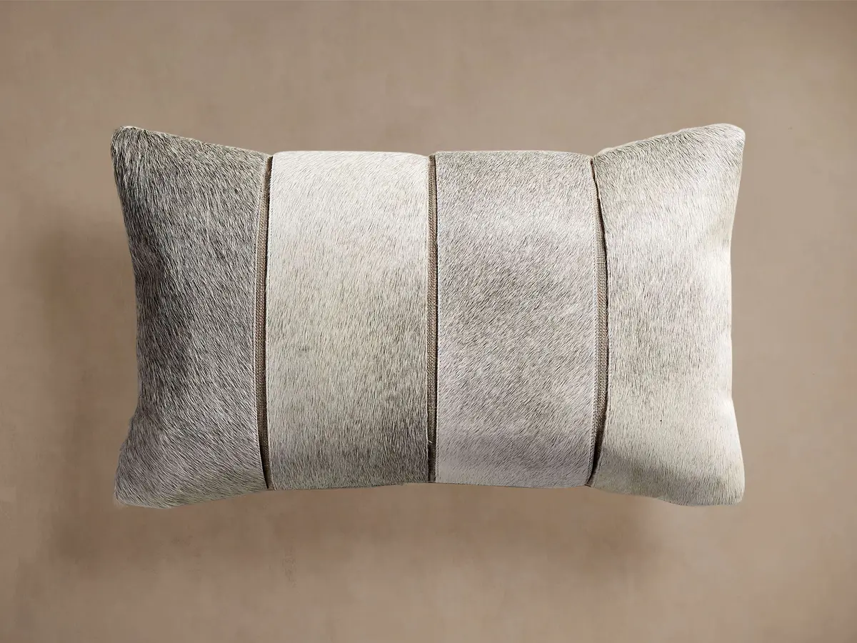 Channel-Stitch Hide Lumbar Pillow 1