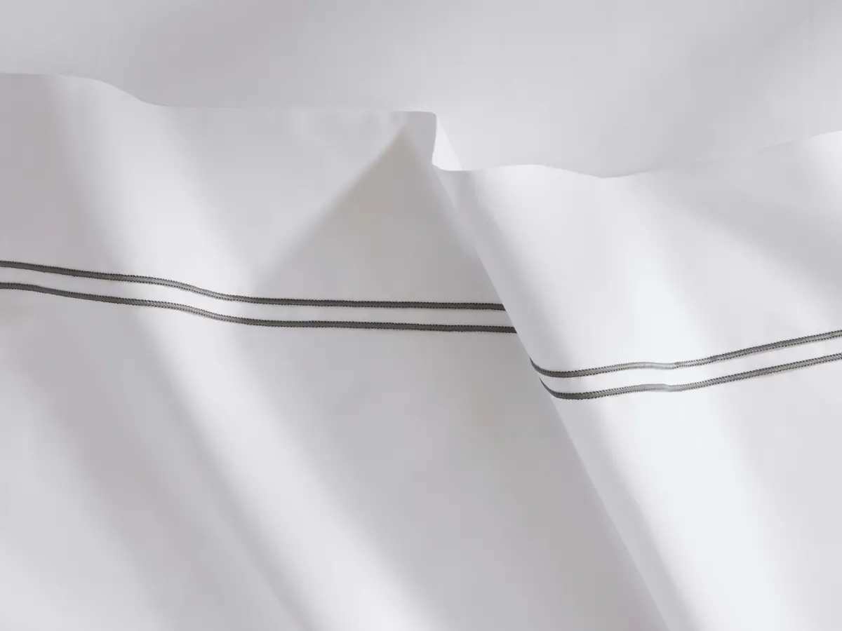 Italian Embroidered Percale Flat Sheet 1