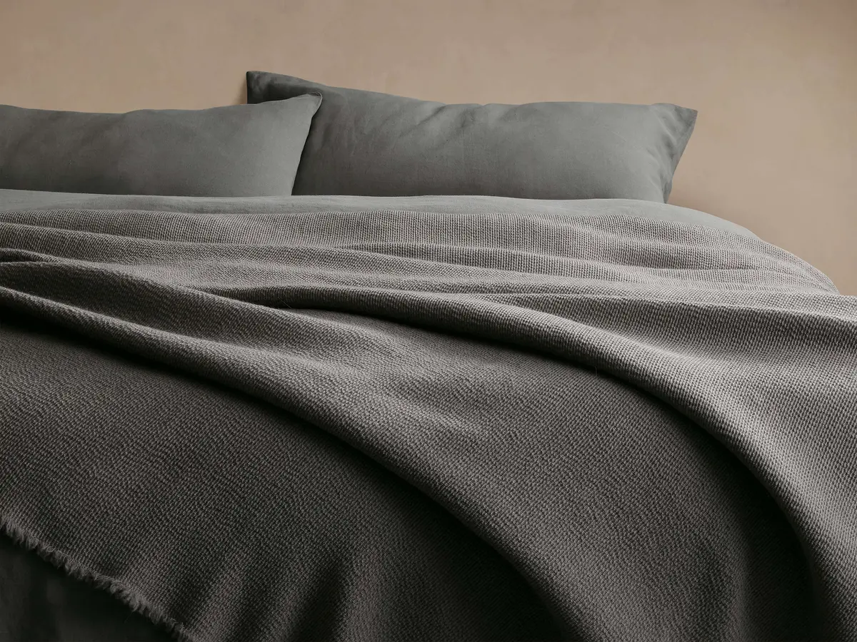 Italian Wool Throw In Charcoal 1