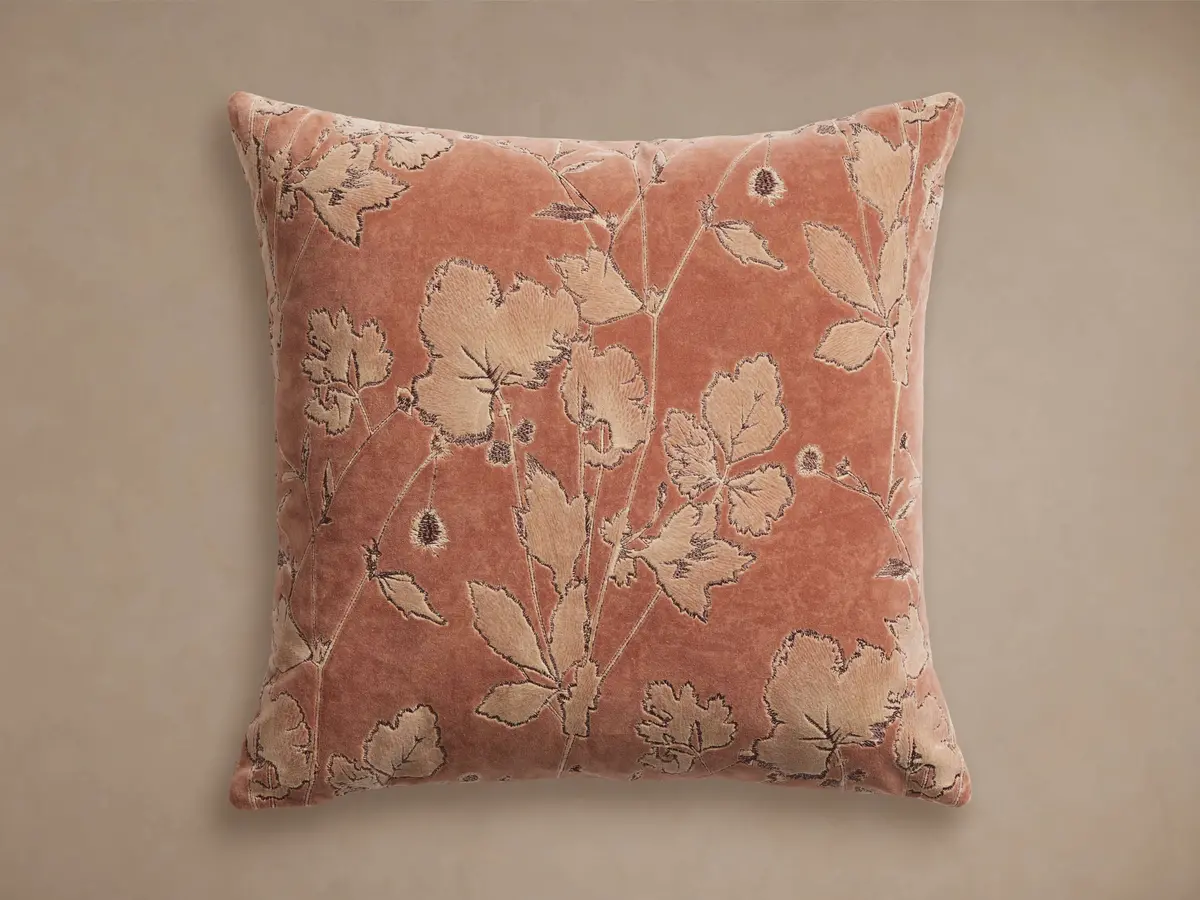 Kaylan Embroidered Botanical Pillow 1