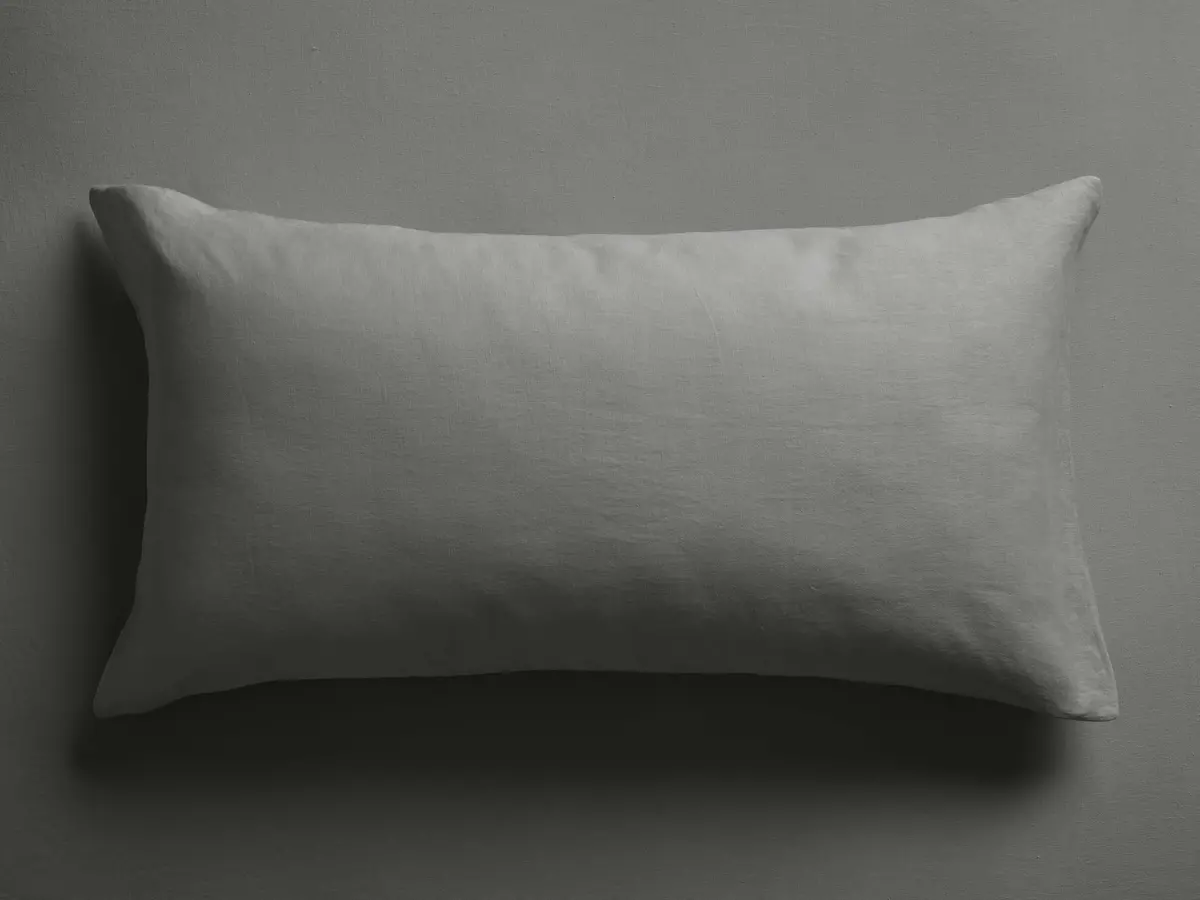 Italian Garment-Dyed Linen Sham In Charcoal 1