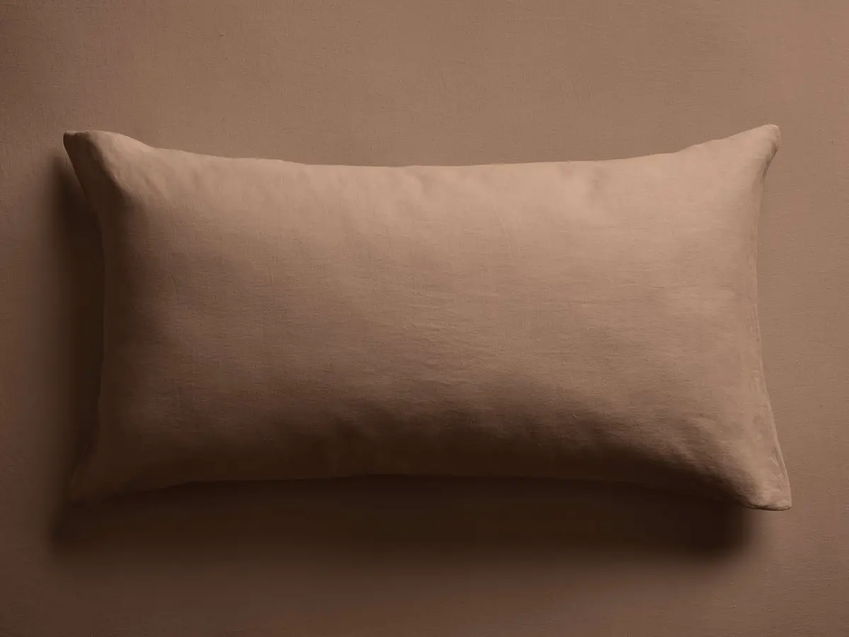 Italian Garment-Dyed Linen Sham In Clay 1
