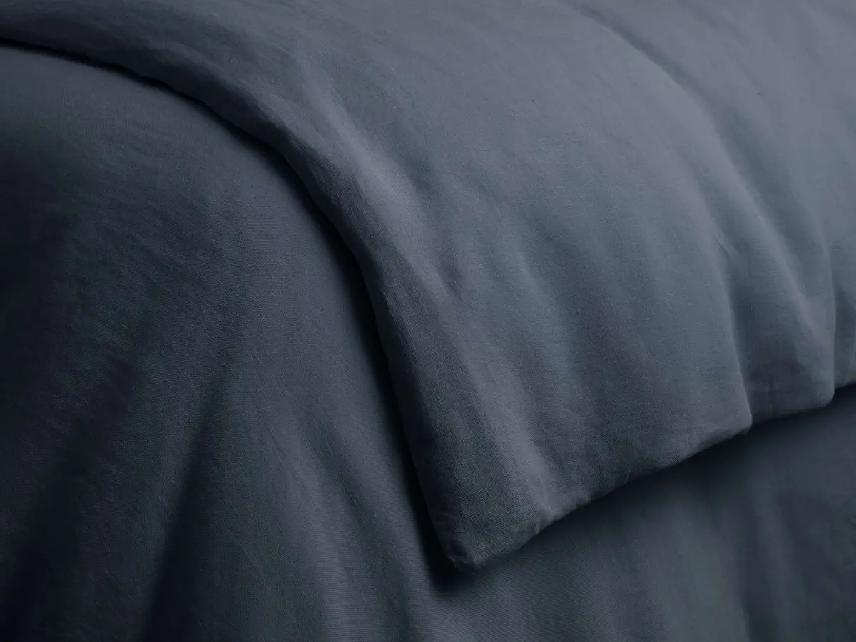 Italian Garment-Dyed Linen Duvet In Indigo 1