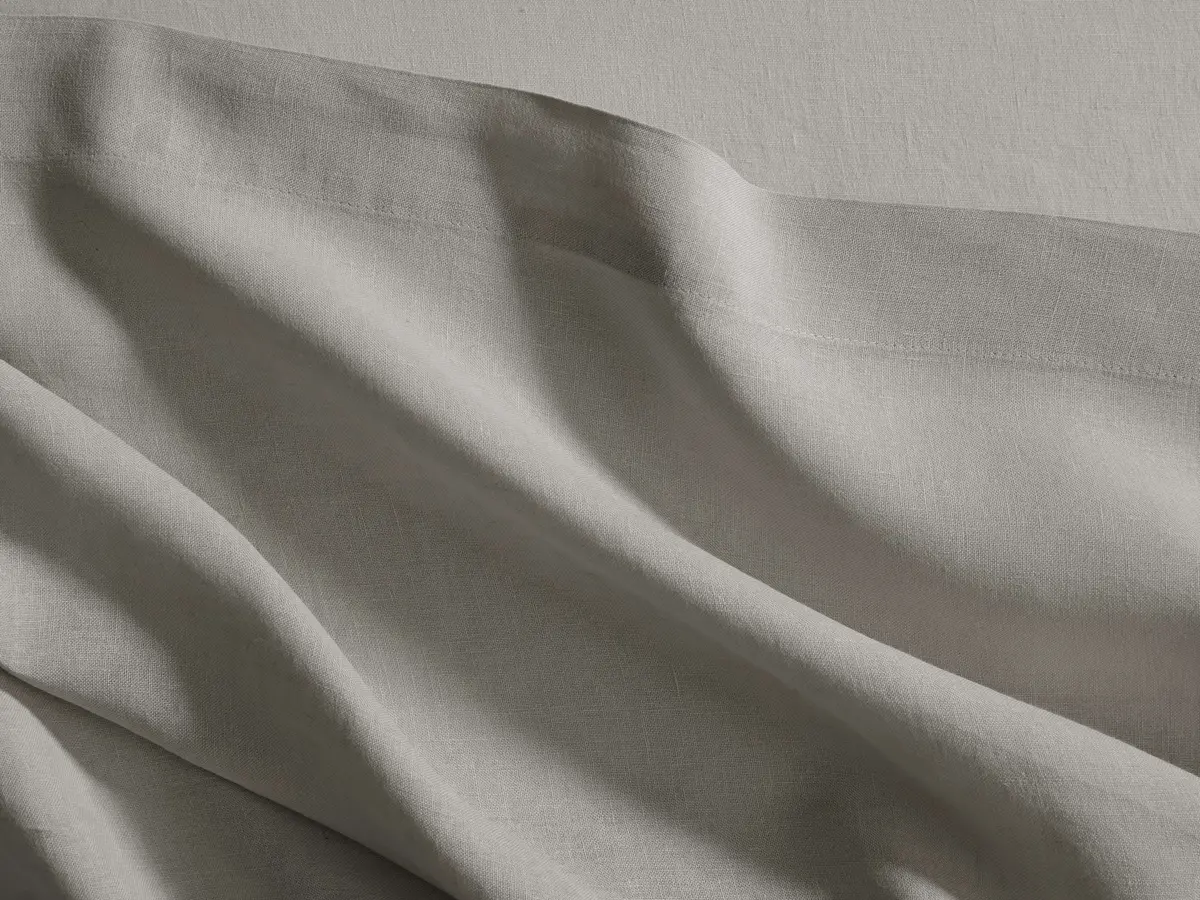 Italian Garment-Dyed Linen Flat Sheet In Mist 1