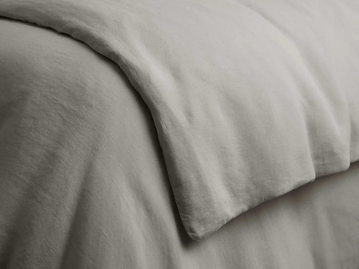 Italian Garment-Dyed Linen Duvet In Mist 1