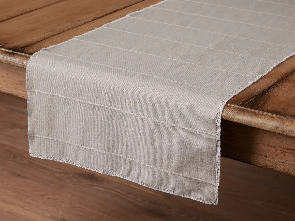 Linen Table Runner In Mist 1