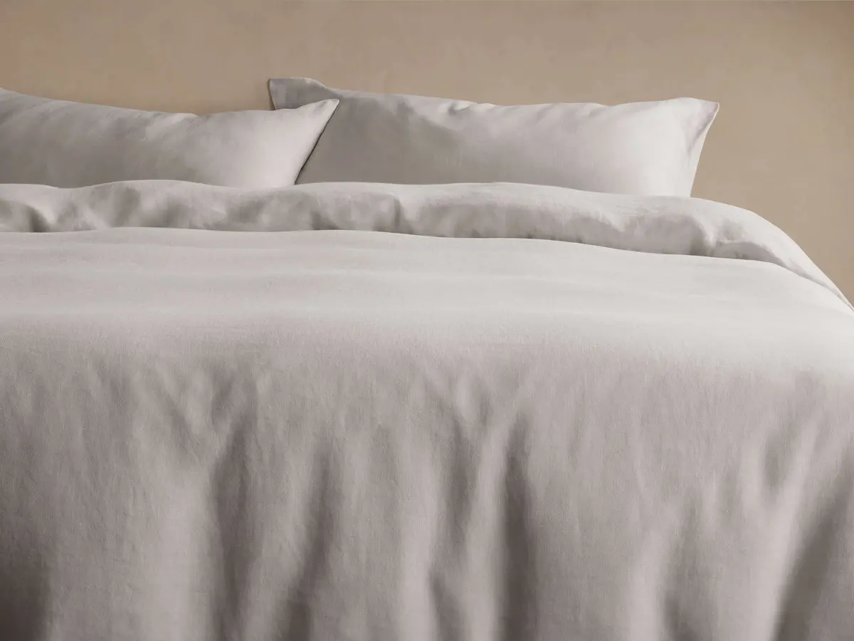 Italian Garment-Dyed Linen Duvet Set In Natural 1