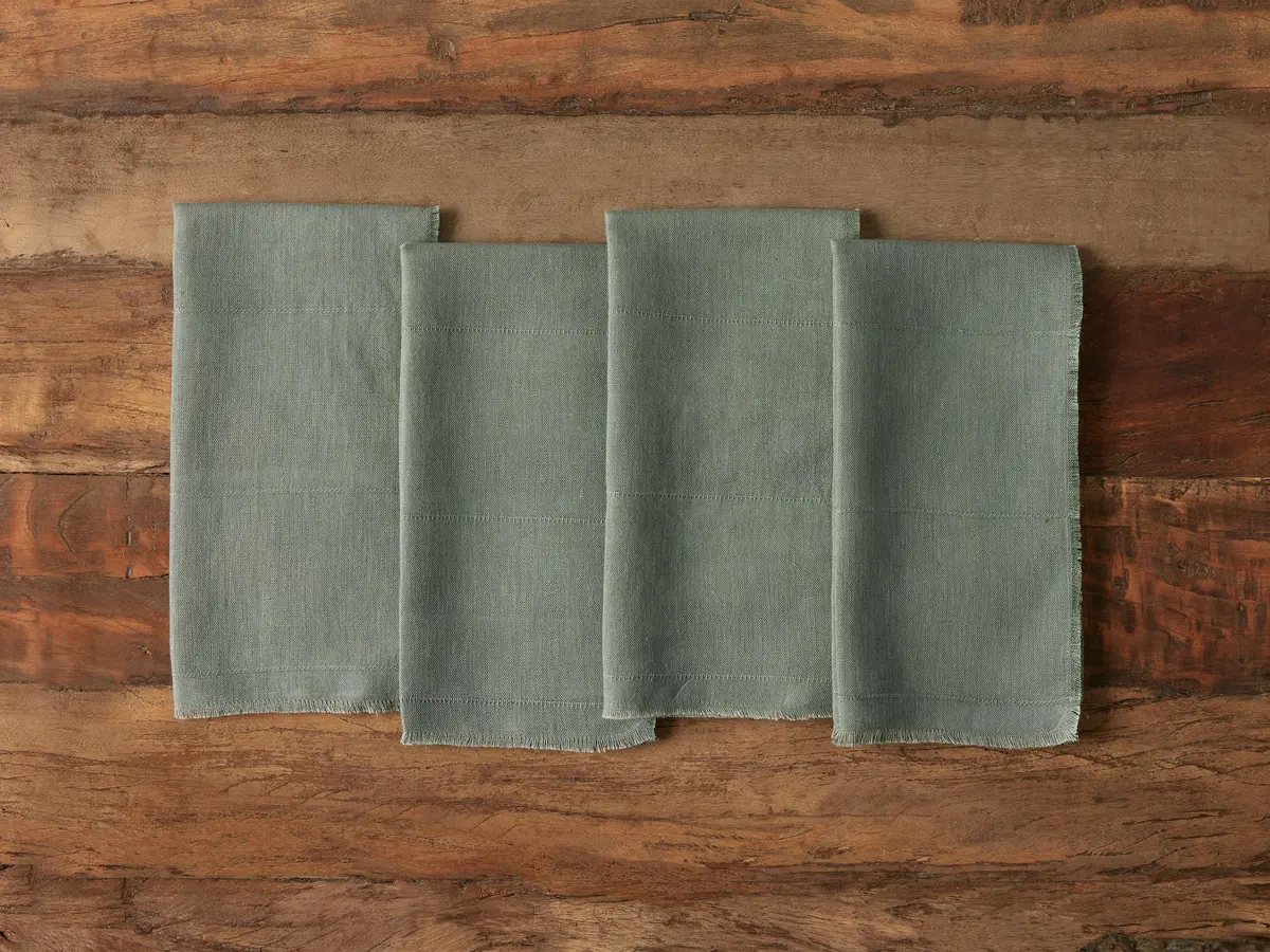 Linen Napkins In Sage (Set Of 4) 1