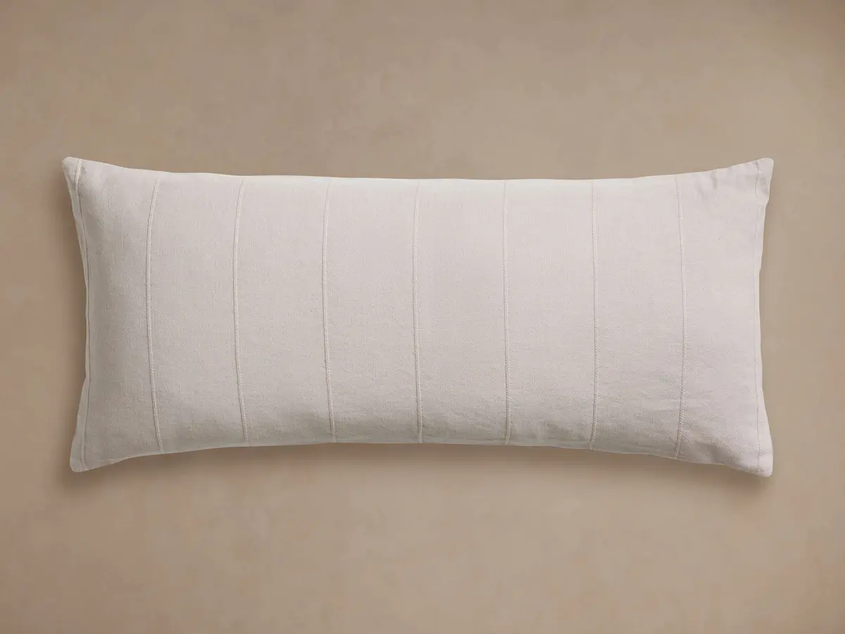 Linen Lumbar Pillow Cover In Mist 1