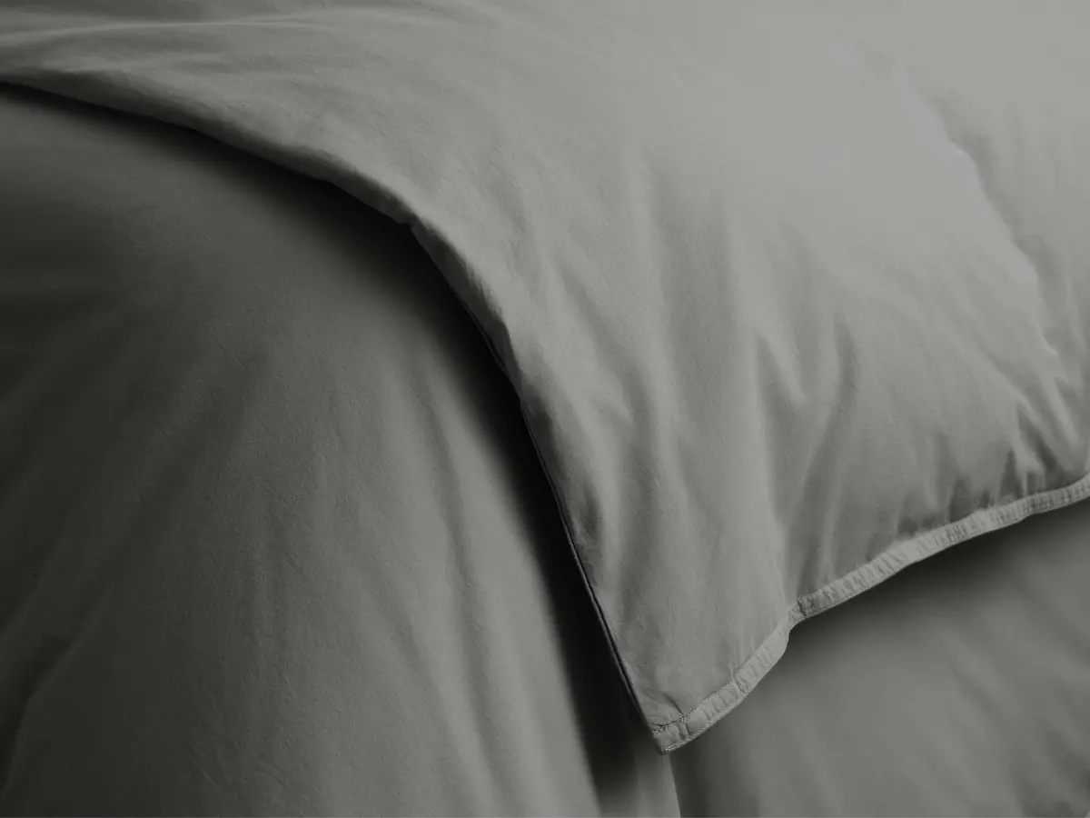 Italian Garment-Dyed Percale Duvet In Charcoal 1