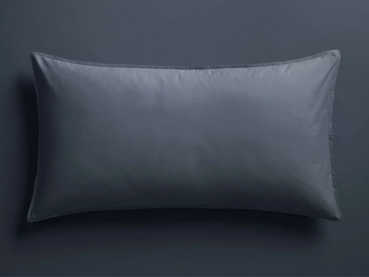 Italian Garment-Dyed Percale Sham In Indigo 1