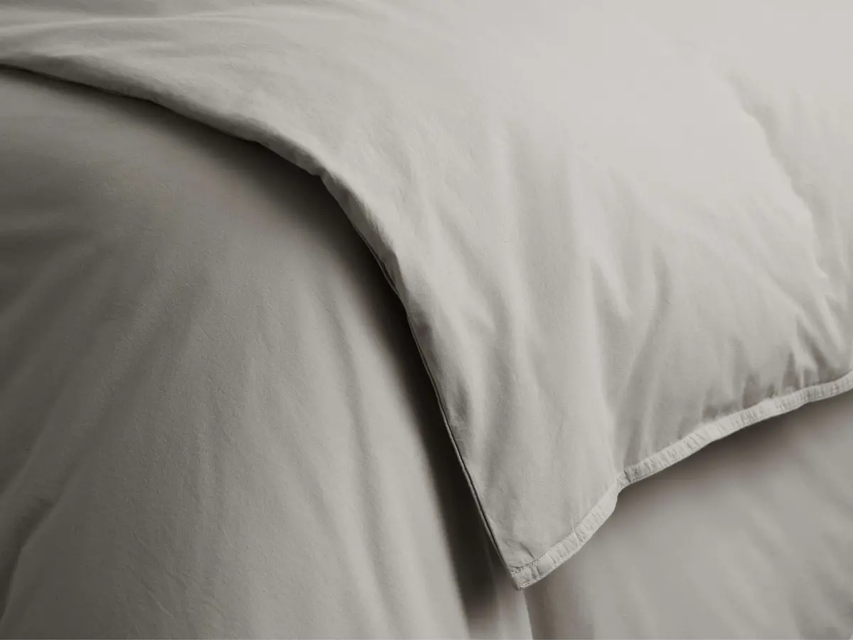 Italian Garment-Dyed Percale Duvet In Mist 1