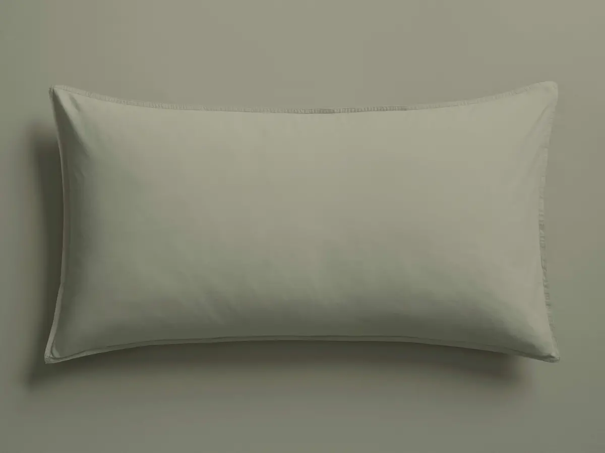 Italian Garment-Dyed Percale Sham In Moss 1