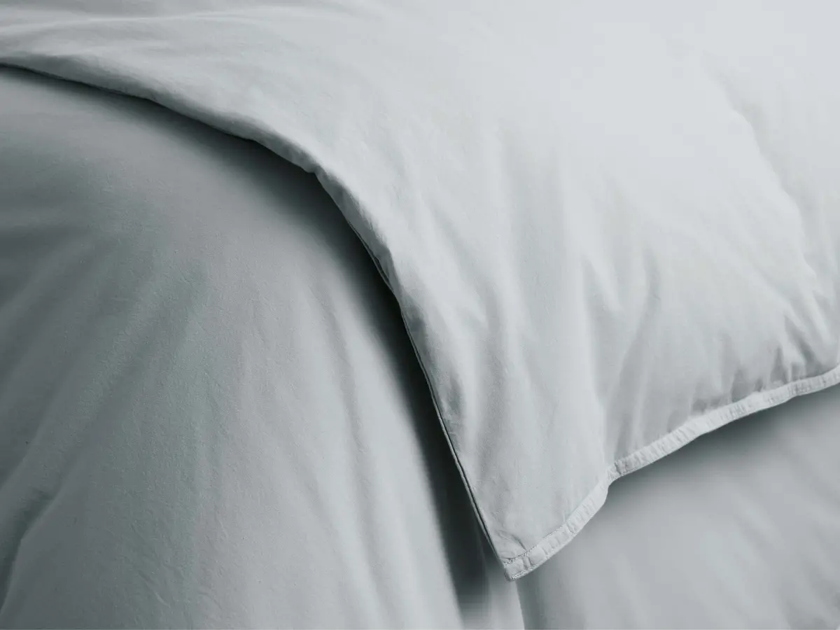 Italian Garment-Dyed Percale Duvet In Sky 1