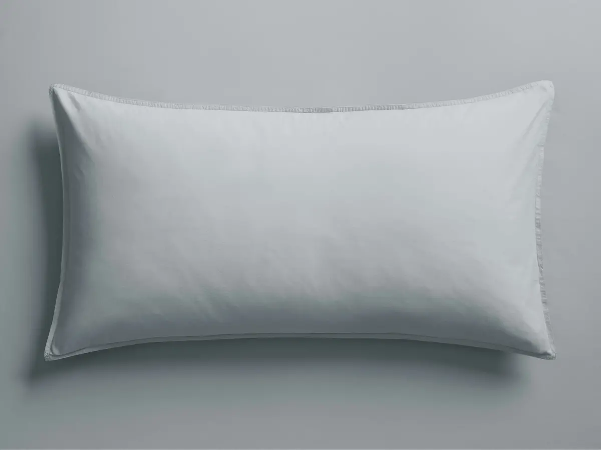 Italian Garment-Dyed Percale Sham In Sky 1