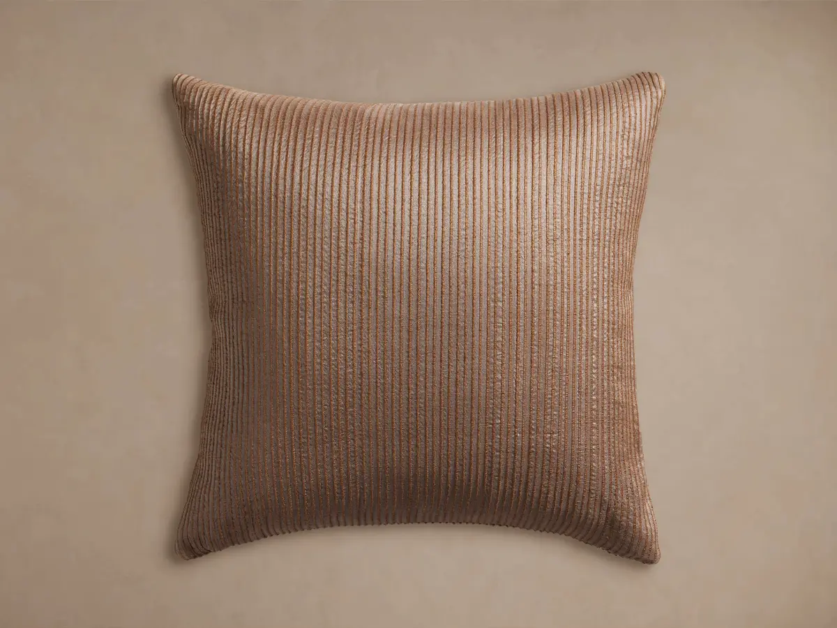 Raw Silk Ribbed Pillow Cover 1