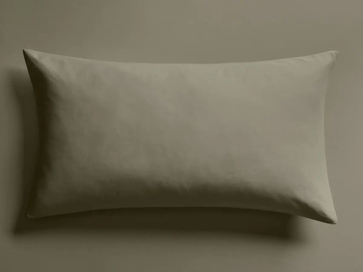 Italian Garment-Dyed Sateen Sham In Moss 1